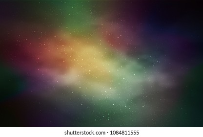 Light Blue, Green vector layout with cosmic stars. Glitter abstract illustration with colorful cosmic stars. Smart design for your business advert.