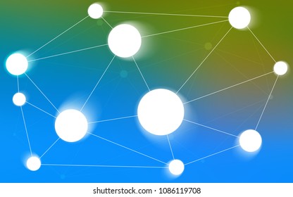 Light Blue, Green vector layout with circles, lines. Modern abstract colorful illustration with spheres and lines. Pattern can be used for futuristic ad, booklets.