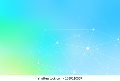 Light Blue, Green vector layout with circles, lines. Abstract illustration with colorful discs and triangles. Completely new template for your brand book.