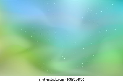 Light Blue, Green vector layout with cosmic stars. Shining illustration with sky stars on abstract template. Best design for your ad, poster, banner.