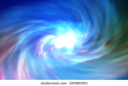 Light Blue, Green vector layout with cosmic stars. Space stars on blurred abstract background with gradient. Pattern for astrology websites.