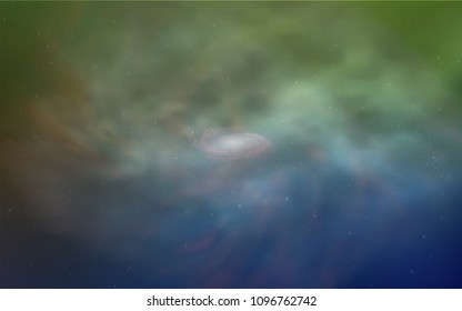 Light Blue, Green vector layout with cosmic stars. Blurred decorative design in simple style with galaxy stars. Pattern for astrology websites.