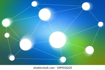 Light Blue, Green vector layout with circles, lines. Decorative design in abstract style with triangle structure. Pattern can be used for beautiful websites.