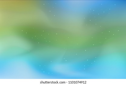 Light Blue, Green vector layout with cosmic stars. Modern abstract illustration with Big Dipper stars. Pattern for futuristic ad, booklets.