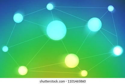 Light Blue, Green vector layout with circles, lines. Design with connection of dots and lines on colorful background. New design for ad, poster, banner of your website.
