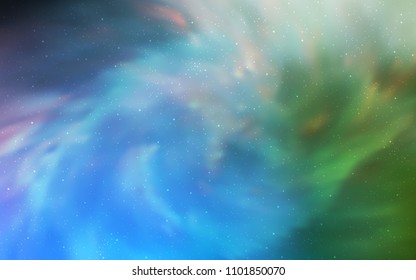 Light Blue, Green vector layout with cosmic stars. Shining illustration with sky stars on abstract template. Pattern for astrology websites.