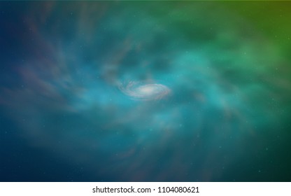 Light Blue, Green vector layout with cosmic stars. Glitter abstract illustration with colorful cosmic stars. Smart design for your business advert.