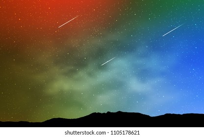 Light Blue, Green vector layout with cosmic stars. Space stars on blurred abstract background with gradient. Template for cosmic backgrounds.