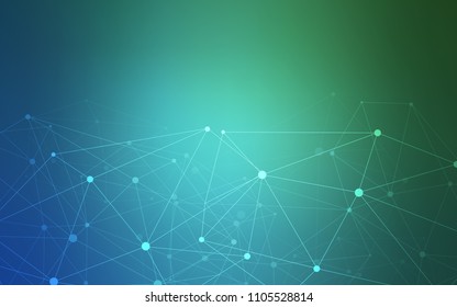 Light Blue, Green vector layout with circles, lines. Modern abstract colorful illustration with spheres and lines. Pattern can be used as texture of wallpapers.