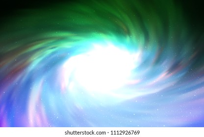 Light Blue, Green vector layout with cosmic stars. Blurred decorative design in simple style with galaxy stars. Pattern for astrology websites.