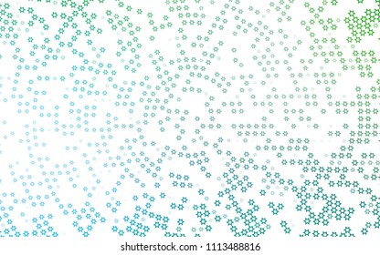 Light Blue, Green vector layout with bright stars. Glitter abstract illustration with colored stars. Smart design for your business advert.