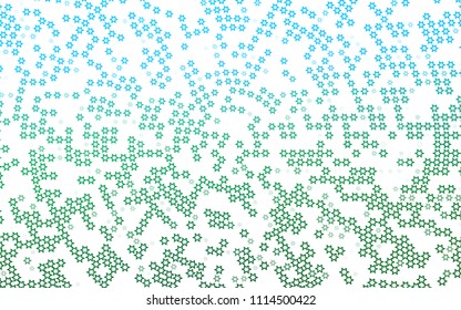 Light Blue, Green vector layout with bright stars. Shining colored illustration with stars. The pattern can be used for new year ad, booklets.