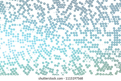 Light Blue, Green vector layout with bright stars. Modern geometrical abstract illustration with stars. The pattern can be used for new year ad, booklets.
