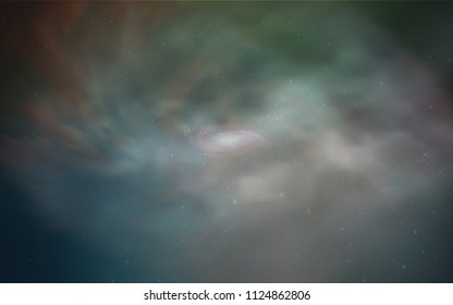 Light Blue, Green vector layout with cosmic stars. Shining illustration with sky stars on abstract template. Pattern for astronomy websites.