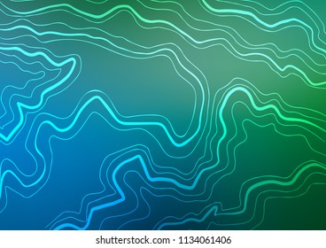 Light Blue, Green vector layout with wavy lines. Glitter abstract illustration with colored sticks. The pattern can be used for business ad, booklets, leaflets