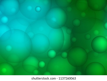 Light Blue, Green vector layout with circle shapes. Modern abstract illustration with colorful water drops. Completely new template for your brand book.