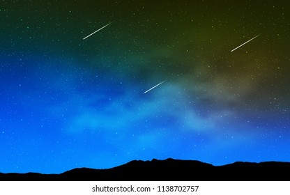 Light Blue, Green vector layout with cosmic stars. Shining illustration with sky stars on abstract template. Pattern for astrology websites.