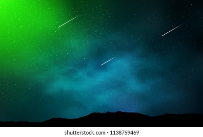 Light Blue, Green vector layout with cosmic stars. Shining illustration with sky stars on abstract template. Pattern for astrology websites.