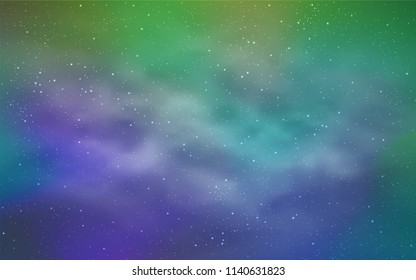Light Blue, Green vector layout with cosmic stars. Modern abstract illustration with Big Dipper stars. Template for cosmic backgrounds.