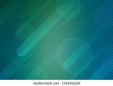 Light Blue, Green vector layout with flat lines and dots. Decorative shining illustration with lines, dots on abstract template. The template can be used as a background.
