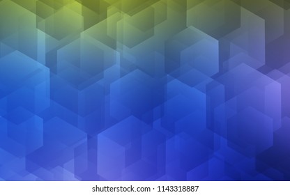 Light Blue, Green vector layout with hexagonal shapes. Glitter abstract illustration in hexagonal style. Pattern for ads, leaflets.