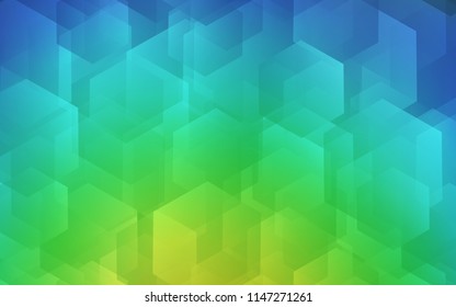 Light Blue, Green vector layout with hexagonal shapes. Design in abstract style with hexagons. Pattern can be used for landing pages.