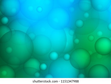 Light Blue, Green vector layout with circle shapes. Blurred bubbles on abstract background with colorful gradient. Completely new template for your brand book.