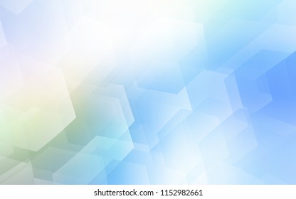 Light Blue, Green vector layout with hexagonal shapes. Illustration with set of colorful hexagons. Pattern can be used for landing pages.