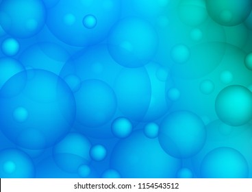 Light Blue, Green vector layout with circle shapes. Blurred decorative design in abstract style with bubbles. New design for ad, poster, banner of your website.
