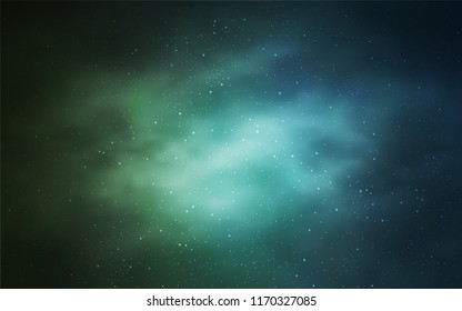 Light Blue, Green vector layout with cosmic stars. Shining colored illustration with bright astronomical stars. Pattern for astronomy websites.