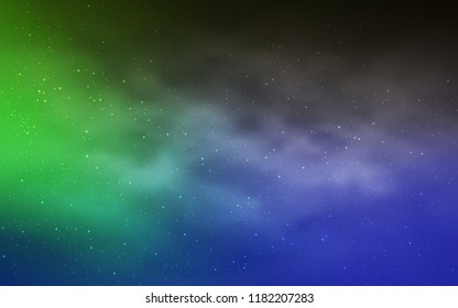 Light Blue, Green vector layout with cosmic stars. Modern abstract illustration with Big Dipper stars. Template for cosmic backgrounds.