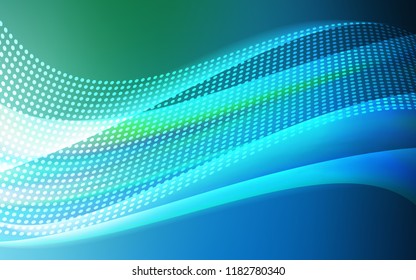 Light Blue, Green vector layout with circles, lines. Decorative design in abstract style with triangle structure. Pattern for design of fabric, wallpapers.