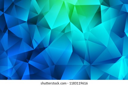 Light Blue, Green vector layout with lines, triangles. Abstract gradient illustration with triangles. Modern template for your landing page.