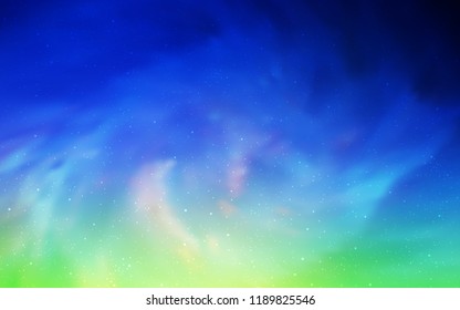 Light Blue, Green vector layout with cosmic stars. Modern abstract illustration with Big Dipper stars. Pattern for astronomy websites.