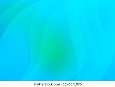 Light Blue, Green vector layout with wavy lines. Decorative shining illustration with lines on abstract template. The pattern can be used for websites.
