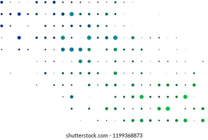 Light Blue, Green vector layout with circle shapes. Beautiful colored illustration with blurred circles in nature style. Pattern of water, rain drops.