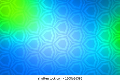 Light Blue, Green vector layout with hexagonal shapes. Design in abstract style with hexagons. Pattern for texture of wallpapers.