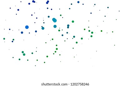 Light Blue, Green vector layout with circle spots. Illustration with set of shining colorful abstract circles. Pattern of water, rain drops.