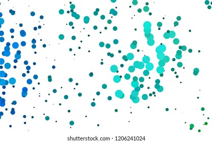 Light Blue, Green vector layout with circle spots. Blurred bubbles on abstract backdrop with colorful gradient. Design for posters, banners.