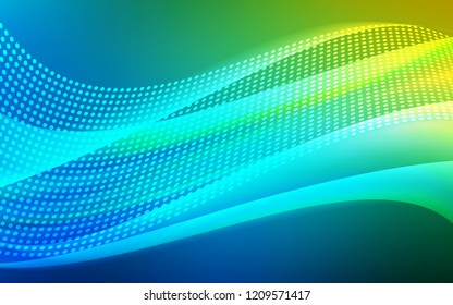 Light Blue, Green vector layout with circles, lines. Glitter abstract illustration with connection of triangle structure. Pattern for design of fabric, wallpapers.