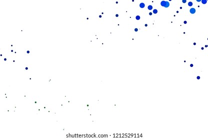 Light Blue, Green vector layout with circle spots. Colorful illustration with blurred circles in nature style. Design for business adverts.