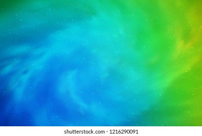 Light Blue, Green vector layout with cosmic stars. Modern abstract illustration with Big Dipper stars. Smart design for your business advert.