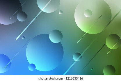 Light Blue, Green vector layout with circle shapes. Blurred bubbles on abstract background with colorful gradient. Pattern can be used for ads, leaflets.