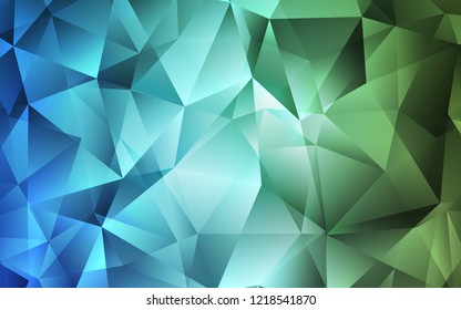 Light Blue, Green vector layout with lines, triangles. Abstract gradient illustration with triangles. Pattern can be used for websites.