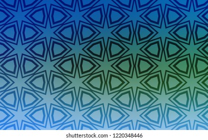 Light Blue, Green vector layout with bright stars. Blurred decorative design in simple style with stars. Best design for your ad, poster, banner.