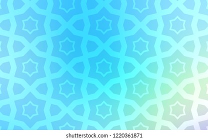 Light Blue, Green vector layout with bright stars. Stars on blurred abstract background with gradient. Best design for your ad, poster, banner.