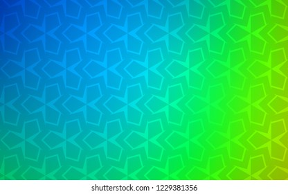 Light Blue, Green vector layout with lines, rectangles. Rectangles on abstract background with colorful gradient. Pattern for commercials.