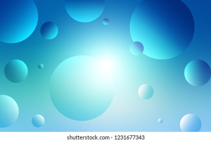 Light Blue, Green vector layout with circle shapes. Blurred bubbles on abstract background with colorful gradient. Beautiful design for your business advert.