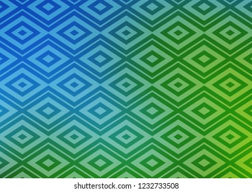 Light Blue, Green vector layout with lines, rectangle. Glitter abstract illustration with colorful lines, rhombuses. Pattern for websites, landing pages.