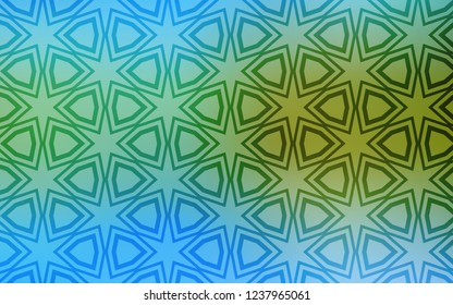 Light Blue, Green vector layout with bright stars. Modern geometrical abstract illustration with stars. Pattern for wrapping gifts.